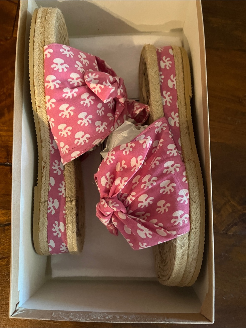 Pink Bow Espadrille Slide Sandals - SIZE 7